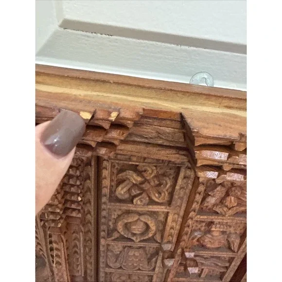 2 Peacock Ankhi Jhyal/Nepalese Antique Architectural Vintage Window/Wooden Frame - Picture 9 of 15